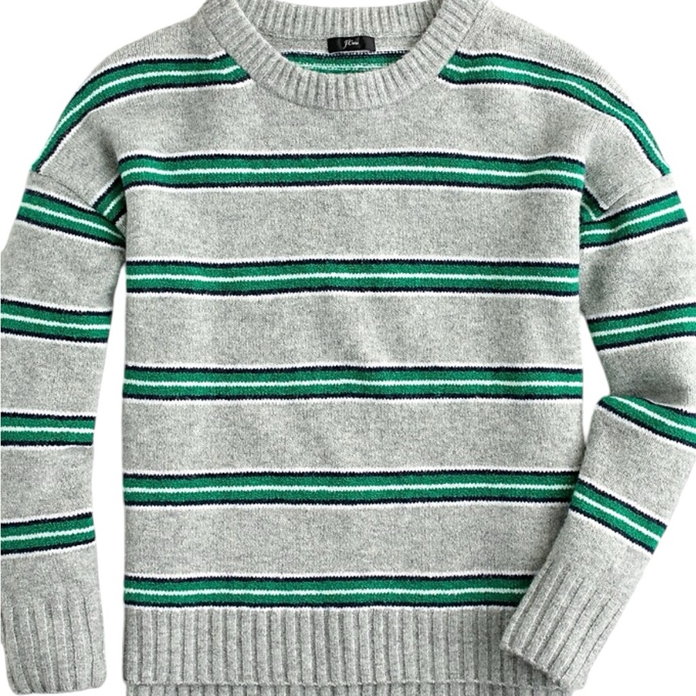 J. Crew Striped Crewneck Sweater Women’s Size Small Soft Alpaca Wool Blend
